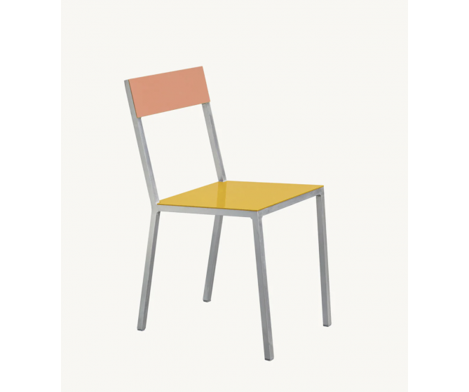 Alu chair yellow pink by Muller Van Severen